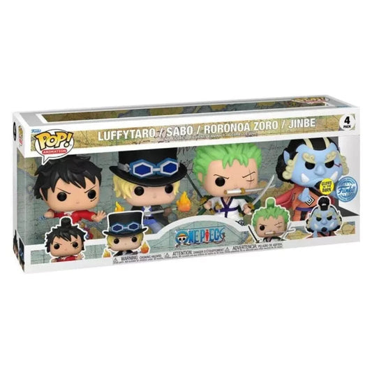 Funko Pop! Animation: One Piece - Set 4 Figure Luffytaro, Sabo, Roronoa Zoro, Jinbe - OnyTCG
