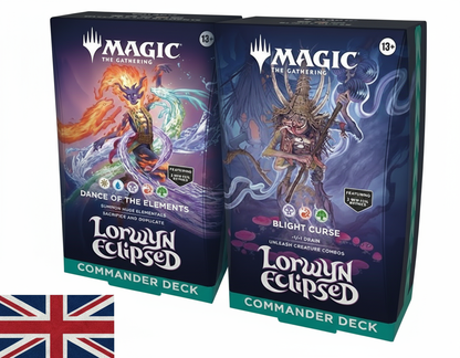 Magic the Gathering Lorwyn Eclipsed Commander Decks sfondo bianco