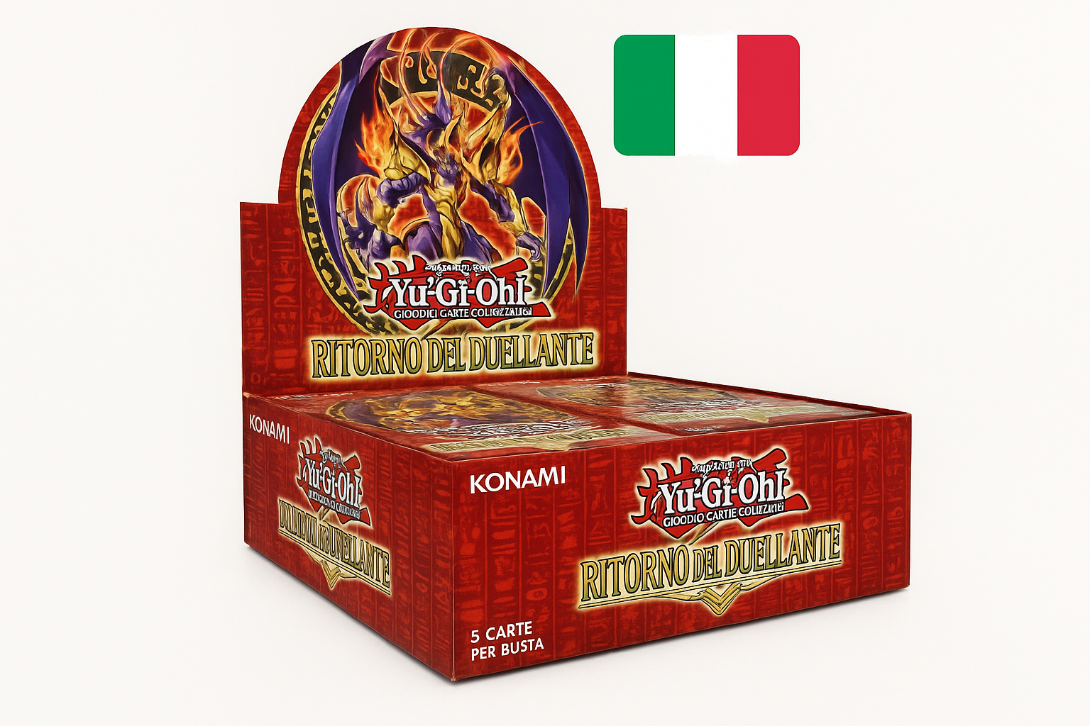 Yu-Gi-Oh! box con bandiera italiana